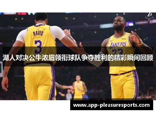 湖人对决公牛浓眉领衔球队争夺胜利的精彩瞬间回顾